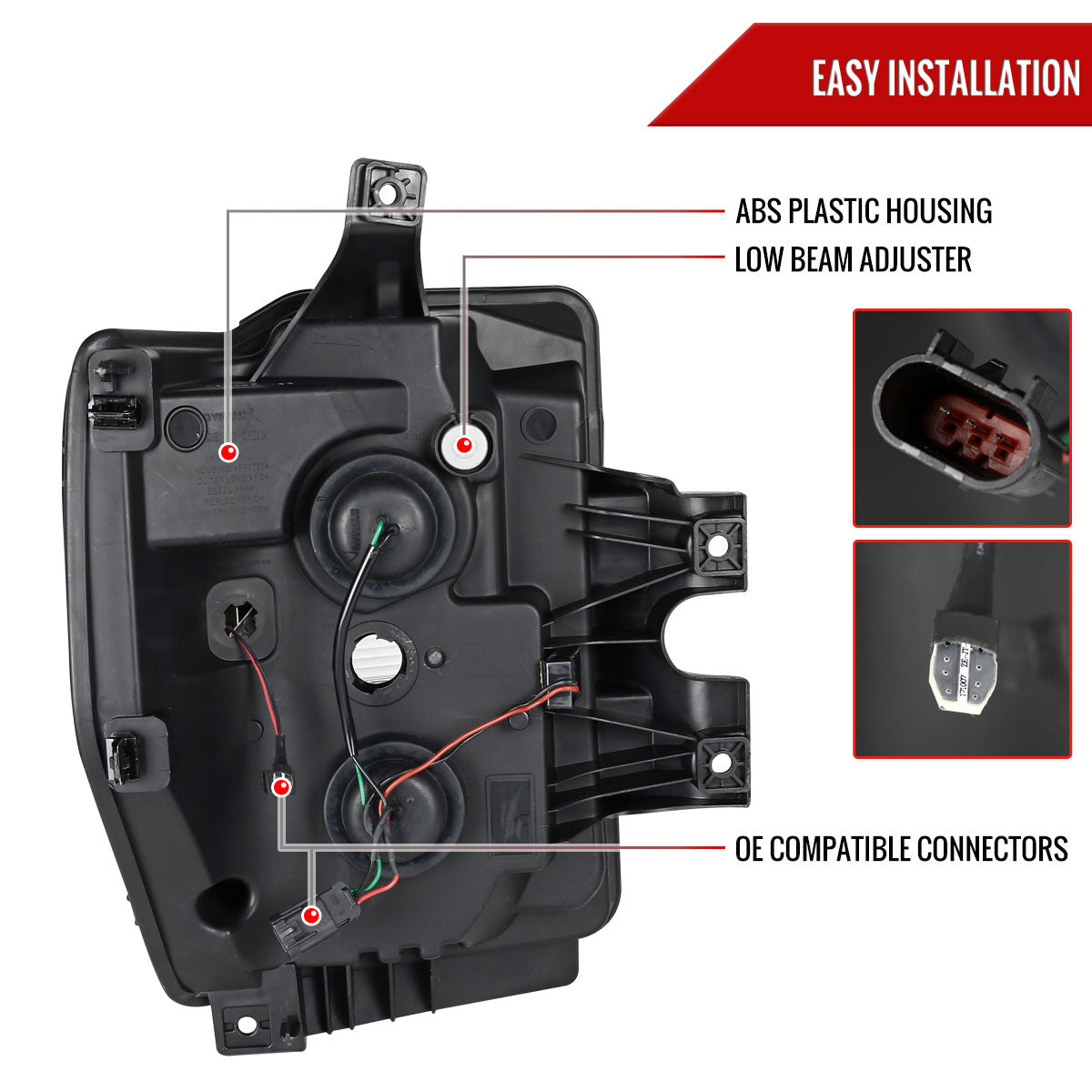 09 Ford F-250 F-350 F-450 Spec-D chrome headlights