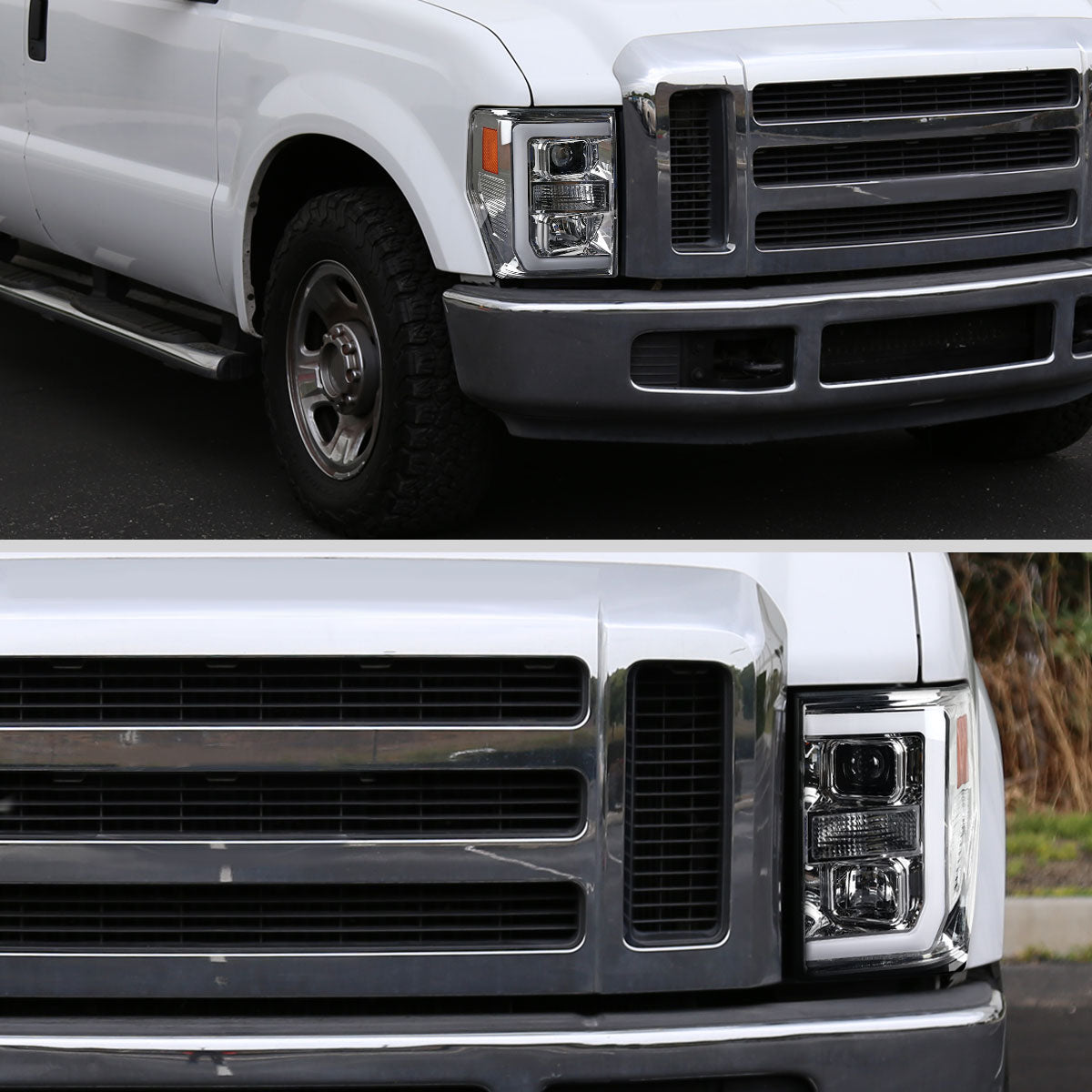 Spec-D 09 Ford F-250 F-350 F-450 chrome headlights