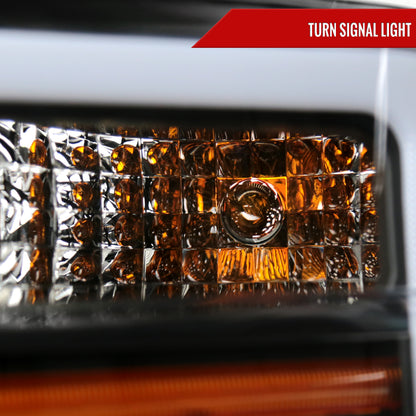 Spec-D 2008-2010 Ford F-250/F-350/F-450/F-550 Super Duty Projector w/ LED Sequential Turn Signal Black Headlights