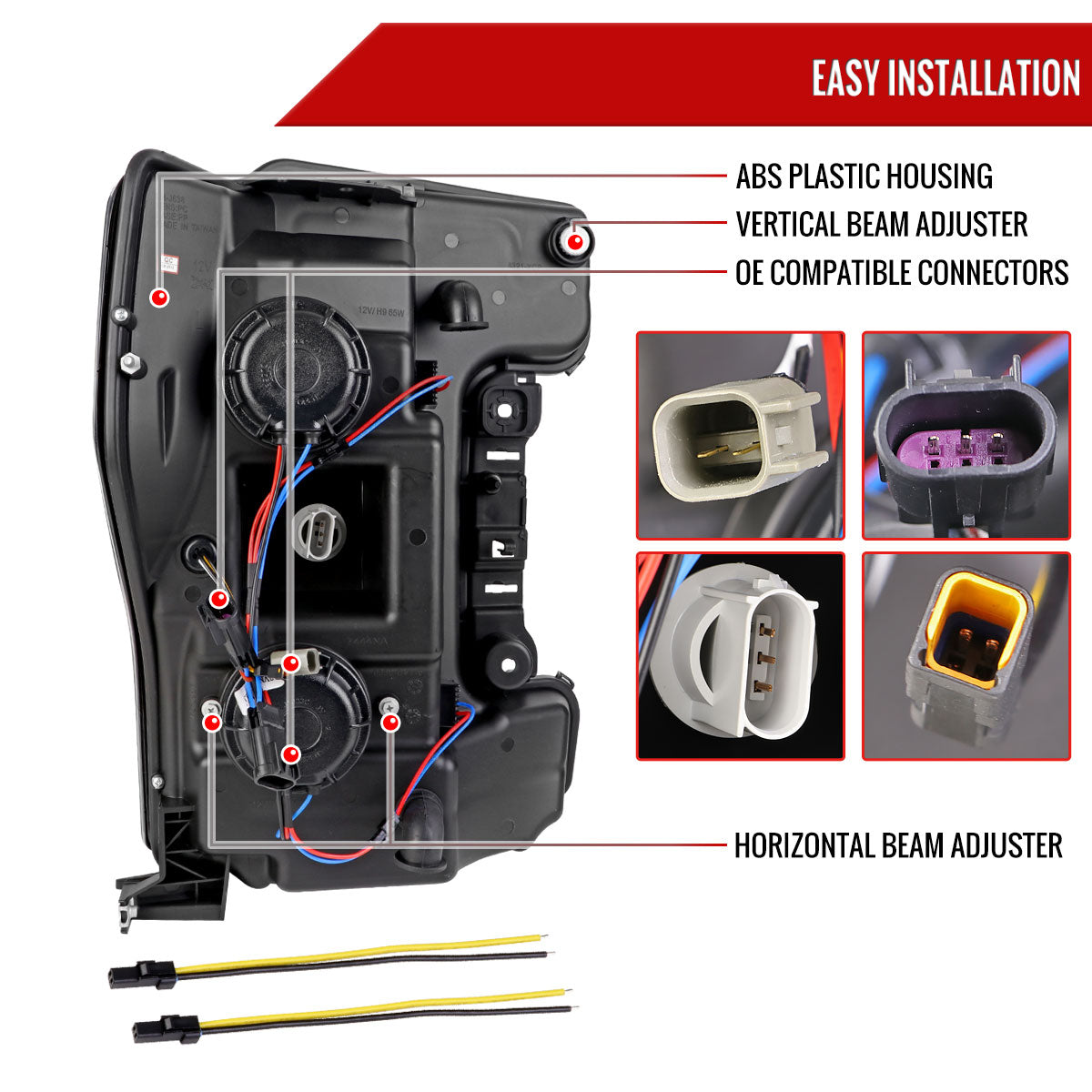 18 Ford F-250 F-350 F-450 Spec-D black headlights