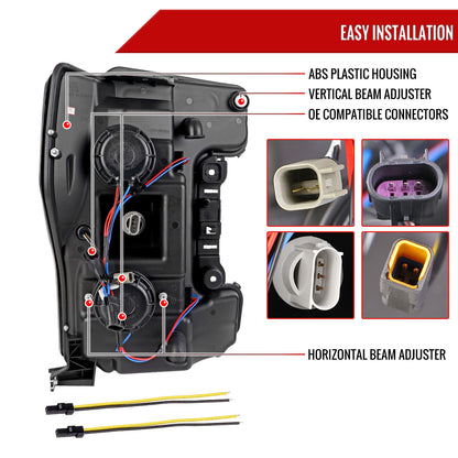 18 Ford F-250 F-350 F-450 Spec-D black headlights