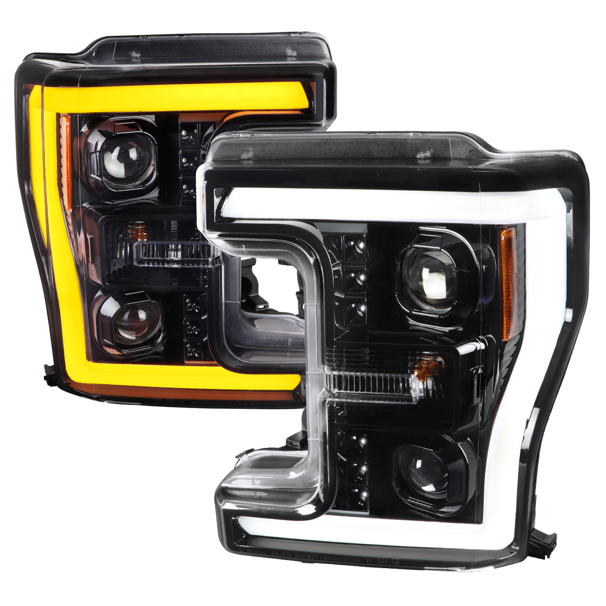 Spec-D 2017 Ford F-250 F-350 F-450 black headlights upgrade