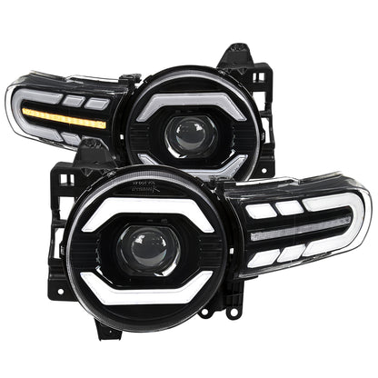 Spec-D 2007-2014 Toyota FJ Cruiser SEQ Projector Black Headlights