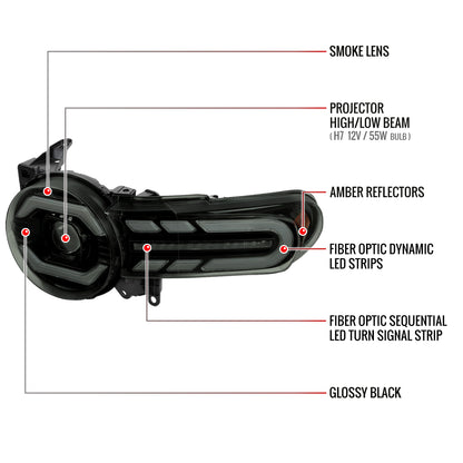 Spec-D FJ Cruiser 09 black headlights