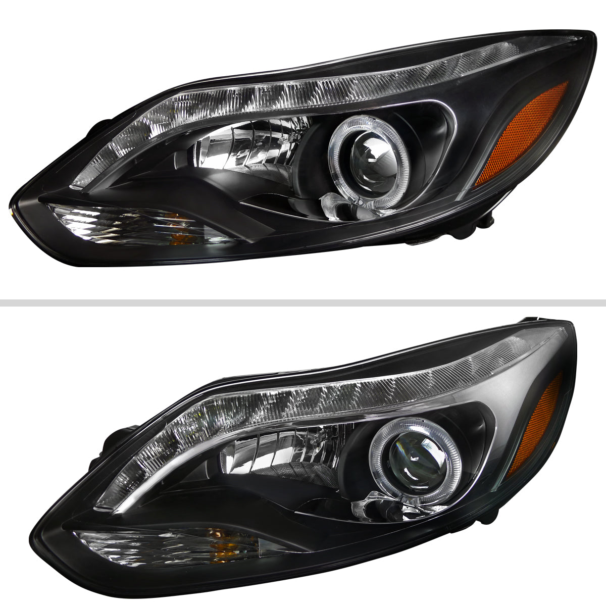 2013 Ford Focus Strip Spec-D black aftermarket headlights