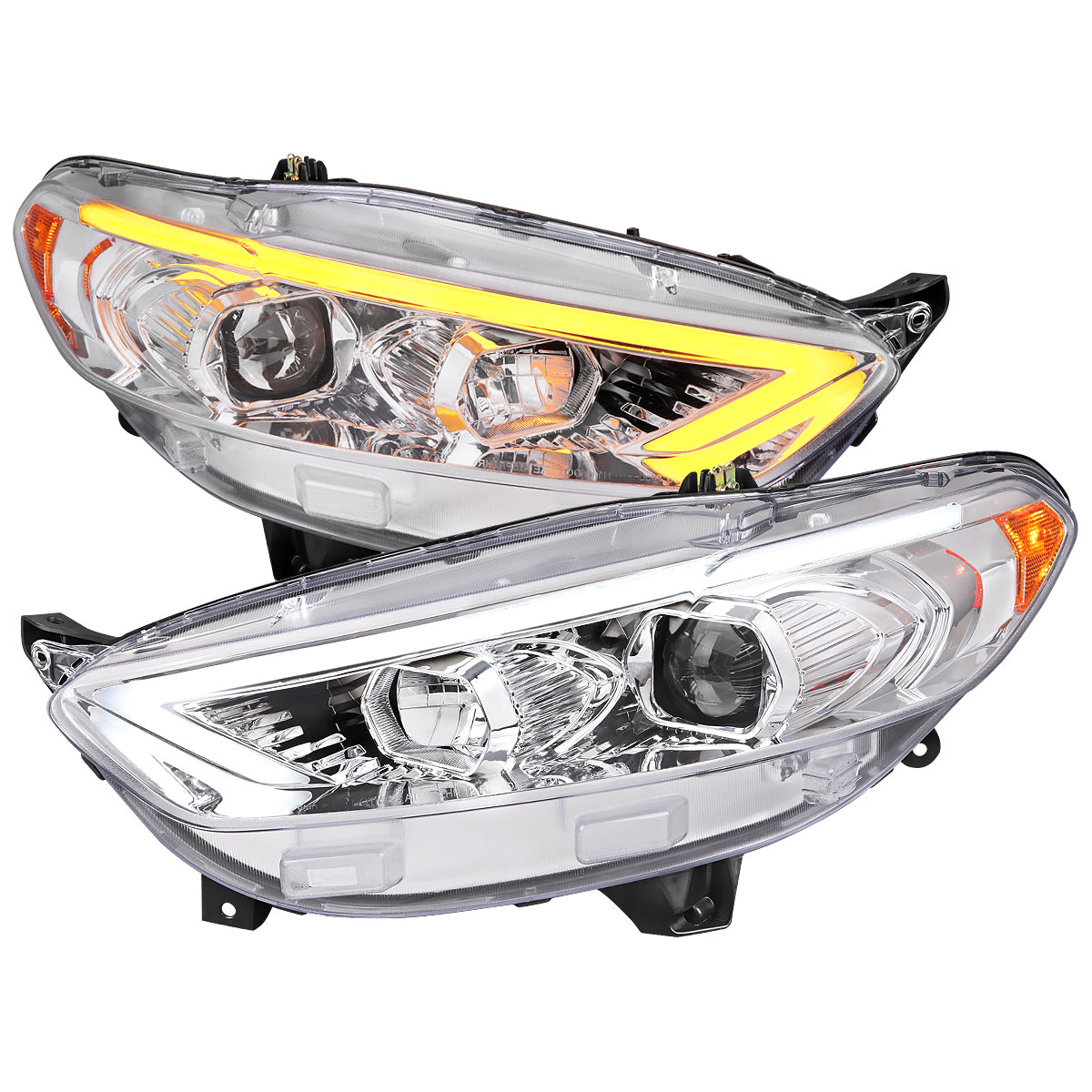Spec-D 2013 Ford Fusion chrome headlights upgrade