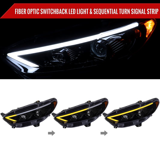 2014 Ford Fusion GL Spec-D black aftermarket sequential LED headlights