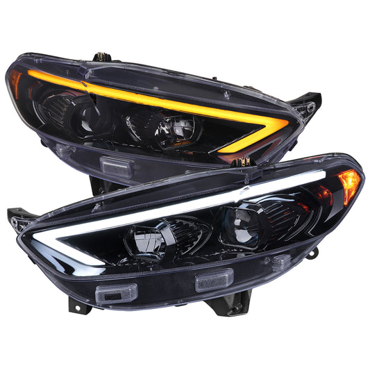 Spec-D 2013 Ford Fusion GL black sequential LED headlights upgrade
