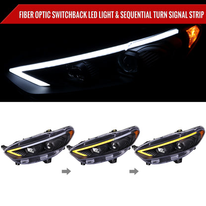 2014 Ford Fusion Spec-D black aftermarket headlights