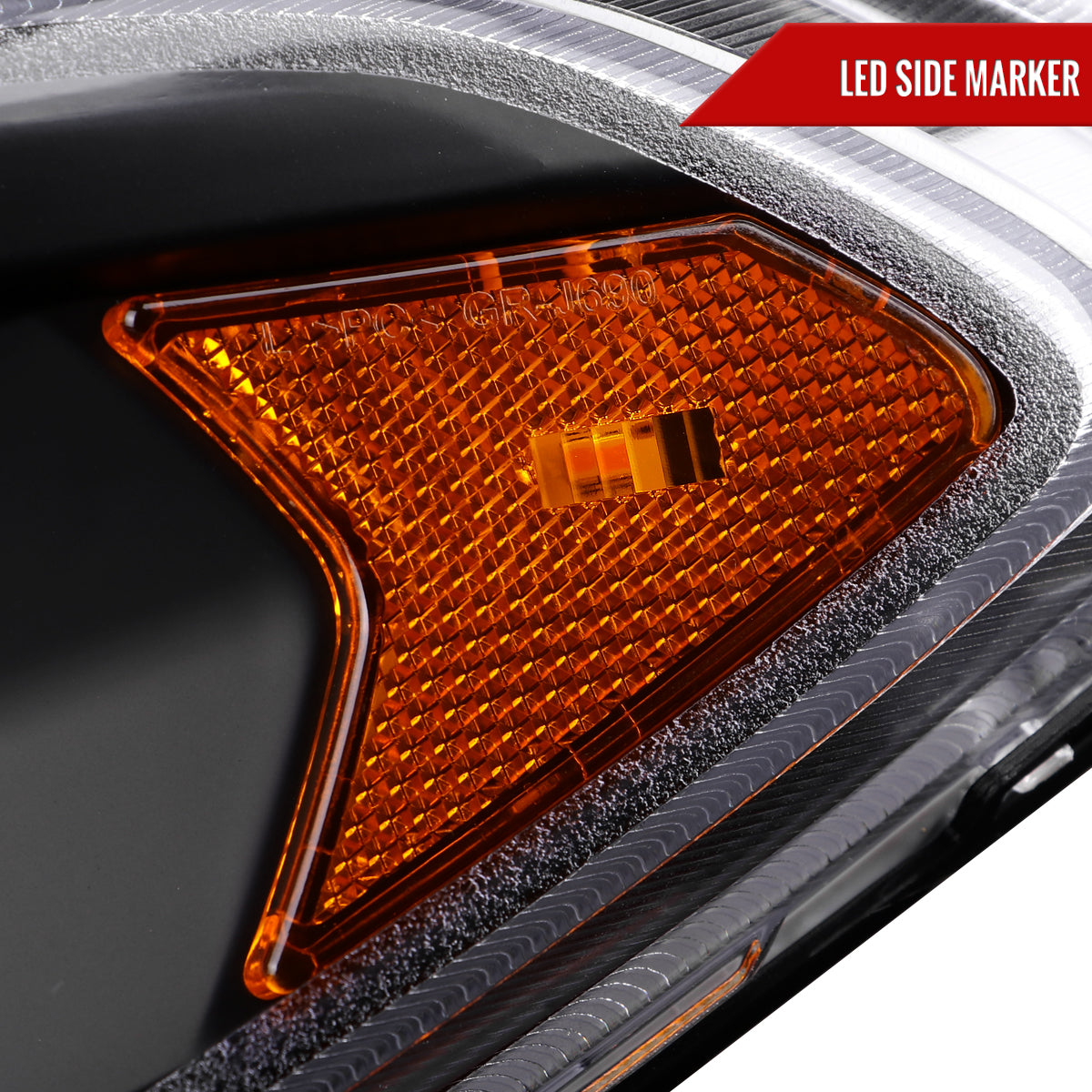 Spec-D 13 Ford Fusion black LED headlights