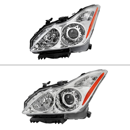 2009 G37 Q60 2DR OE Spec-D chrome aftermarket headlights