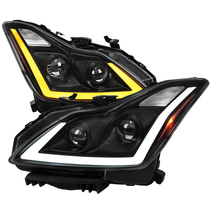 Spec-D 2008-2013 Infiniti G37/2014-2015 Q60 2DR/Convertible Sequential Switchback LED Turn Signal Projector Black Headlights