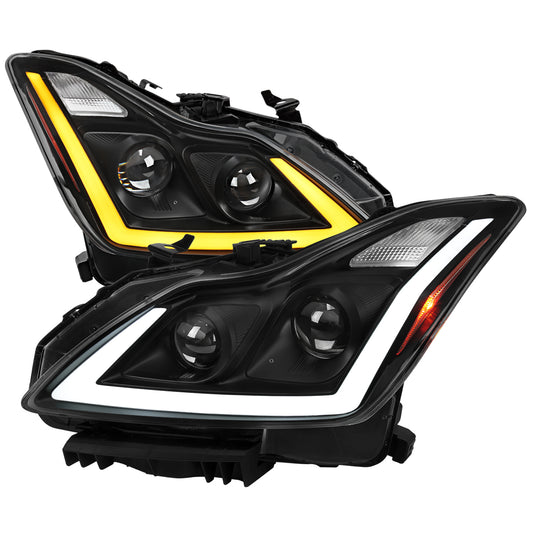 Spec-D 2008-2013 Infiniti G37/2014-2015 Q60 2DR/Convertible Sequential Switchback LED Turn Signal Projector Black Headlights