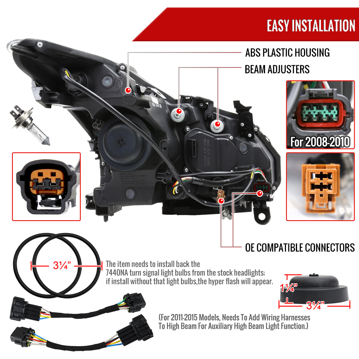 09 G37 Q60 2DR Pro Spec-D black sequential headlights