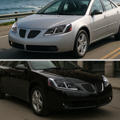 Spec-D 2005-2010 Pontiac G6 Projector OE Style with LED Bar Turn Signal Black Headlights