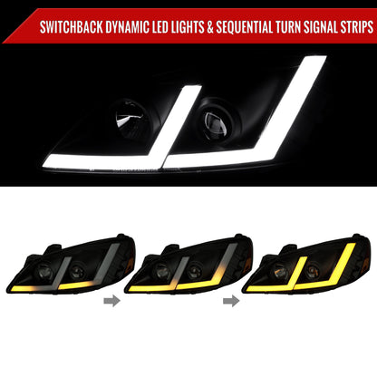 2006 Pontiac G6 StripSEQ Spec-D black aftermarket headlights
