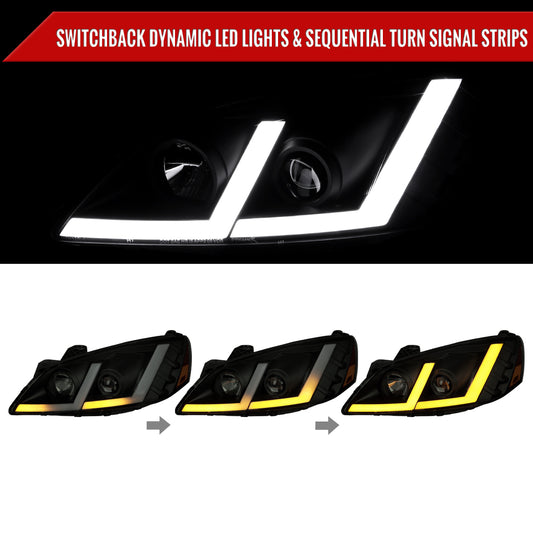 2006 Pontiac G6 StripSEQ Spec-D black aftermarket headlights