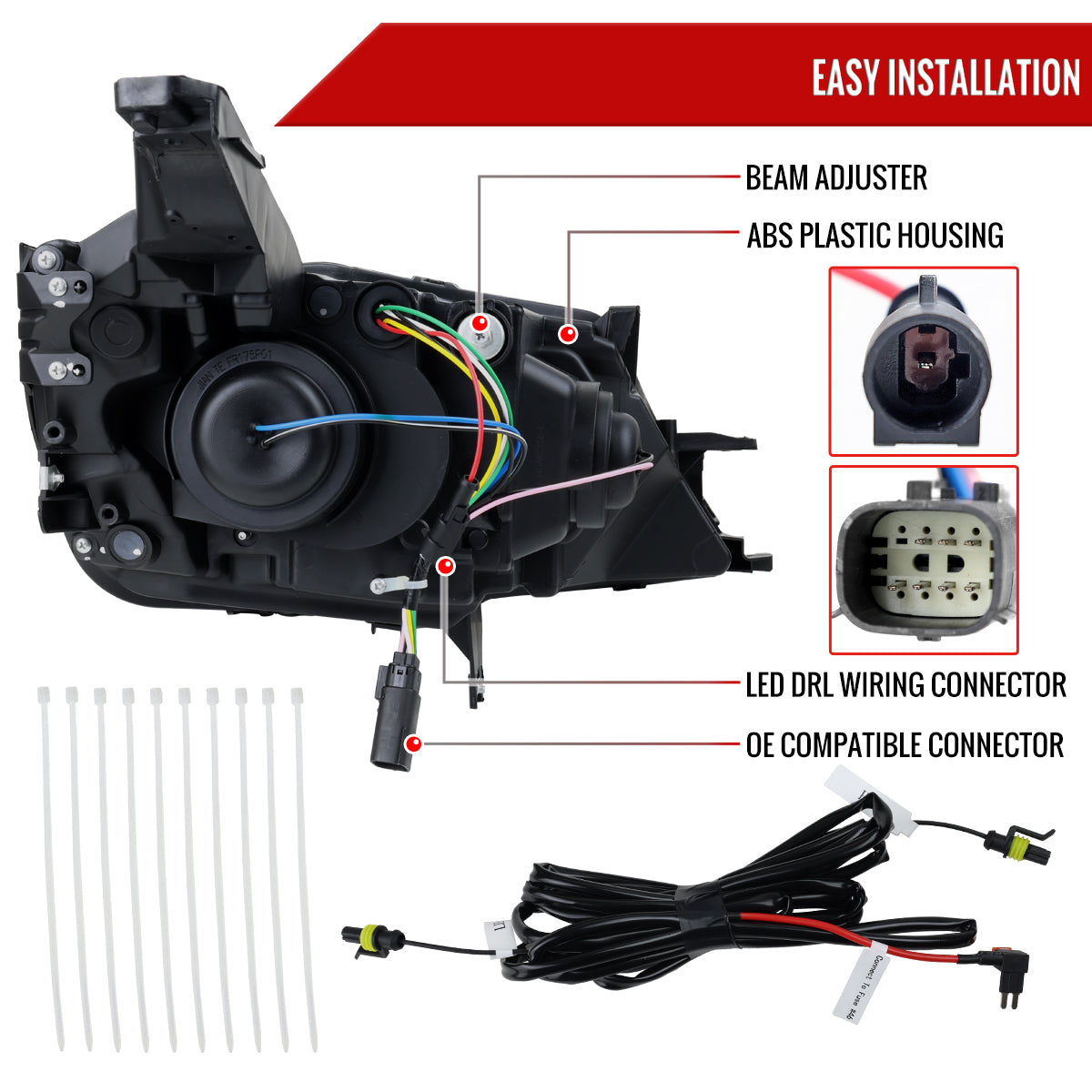 15 Chevy Impala Full Spec-D black sequential sequential LED headlights