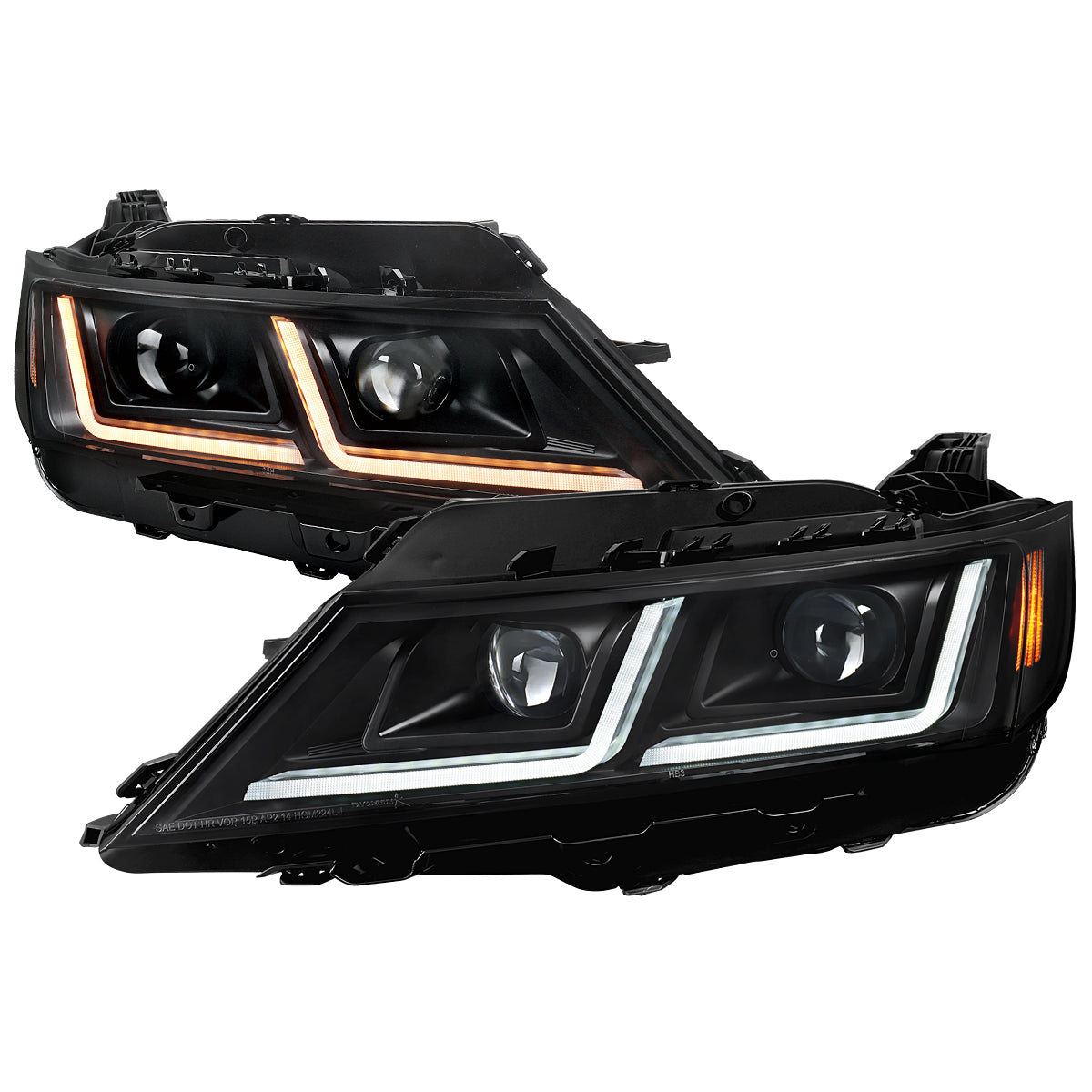 Spec-D 2014 Chevy Impala Full black sequential LED headlights upgrade