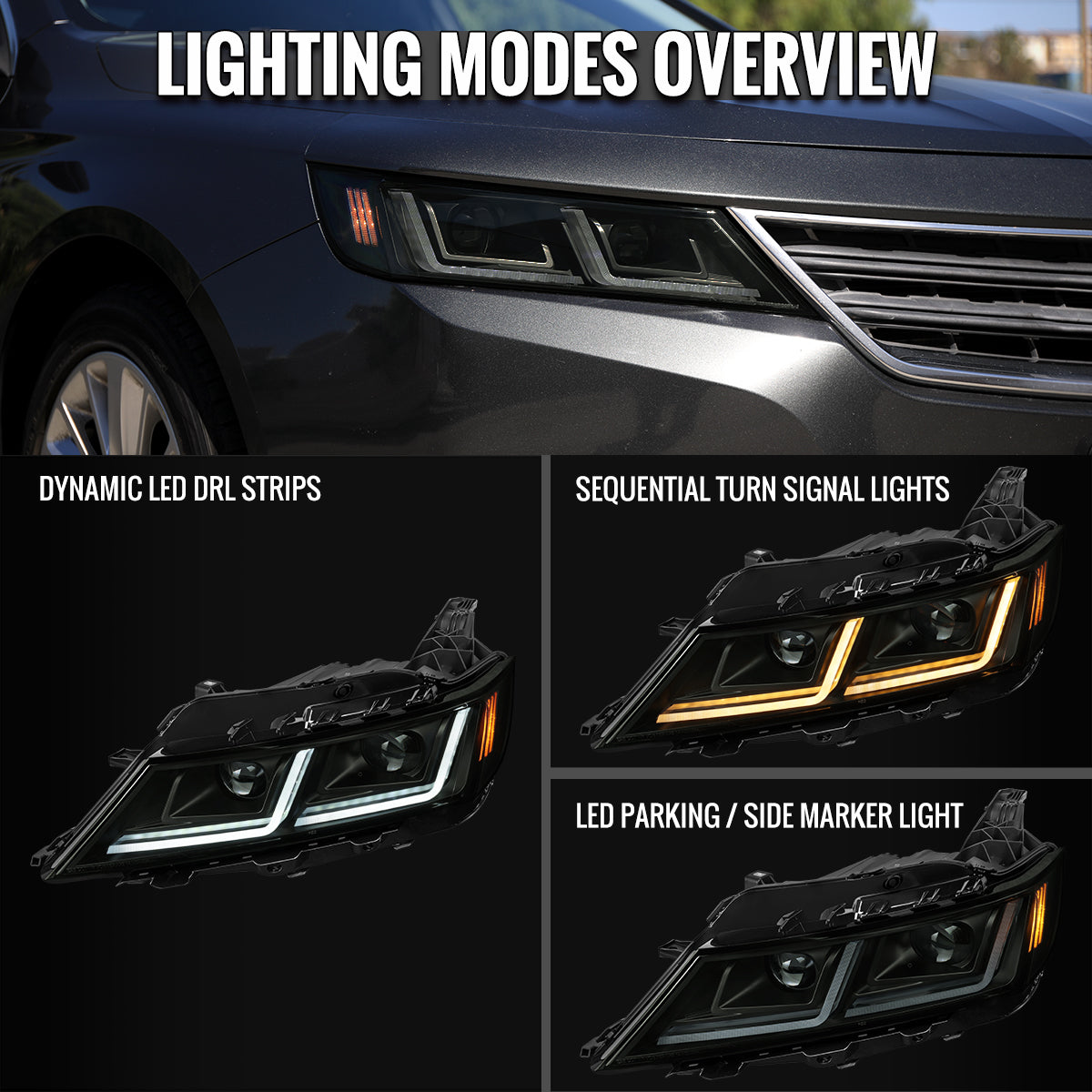 17 Chevy Impala Full Spec-D black lighting upgrade