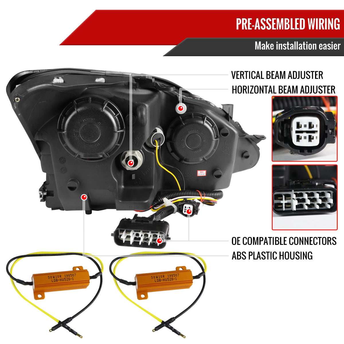 Spec-D 2006-2010 Lexus IS250/IS350 LED Projector w/ Sequential Turn Signals Black Headlights