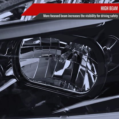 Spec-D 2008-2012 Chevrolet Malibu LS LT LTZ Hybrid LED Bar Projector GL Black w/Smoked Lens Headlights