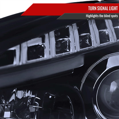 Spec-D 2008-2012 Chevrolet Malibu LS LT LTZ Hybrid LED Bar Projector GL Black w/Smoked Lens Headlights