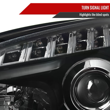 Spec-D 2008-2012 Chevrolet Malibu LS LT LTZ Hybrid LED Bar Projector Black Headlights