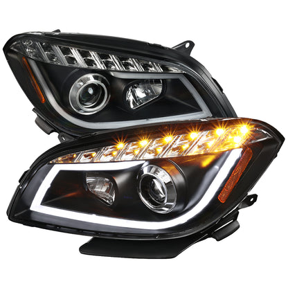 Spec-D 2008-2012 Chevrolet Malibu LS LT LTZ Hybrid LED Bar Projector Black Headlights