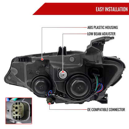 20 Malibu OE Pro Right Spec-D black passenger-side headlights