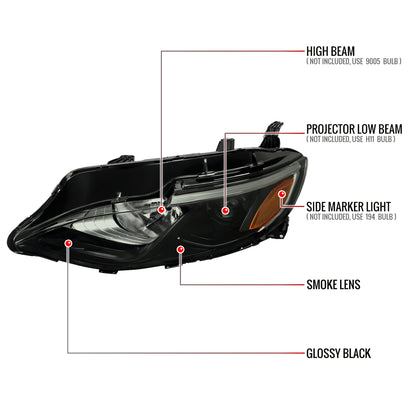 Spec-D Chevy Malibu OE 21 black headlights