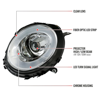Spec-D Mini Cooper R55 R56 09 chrome headlights