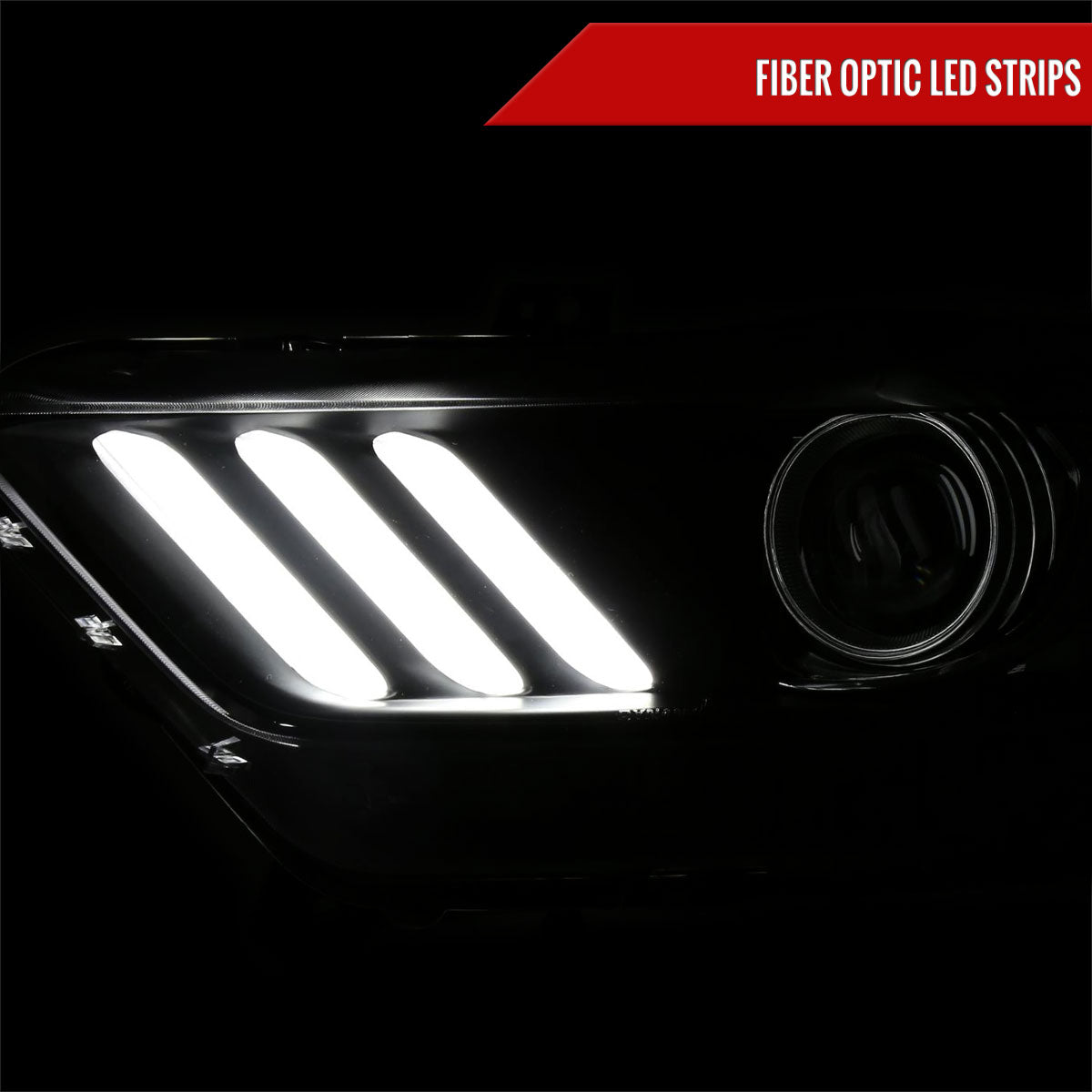 2016 Mustang Shelby Strip Xenon Spec-D black aftermarket headlights