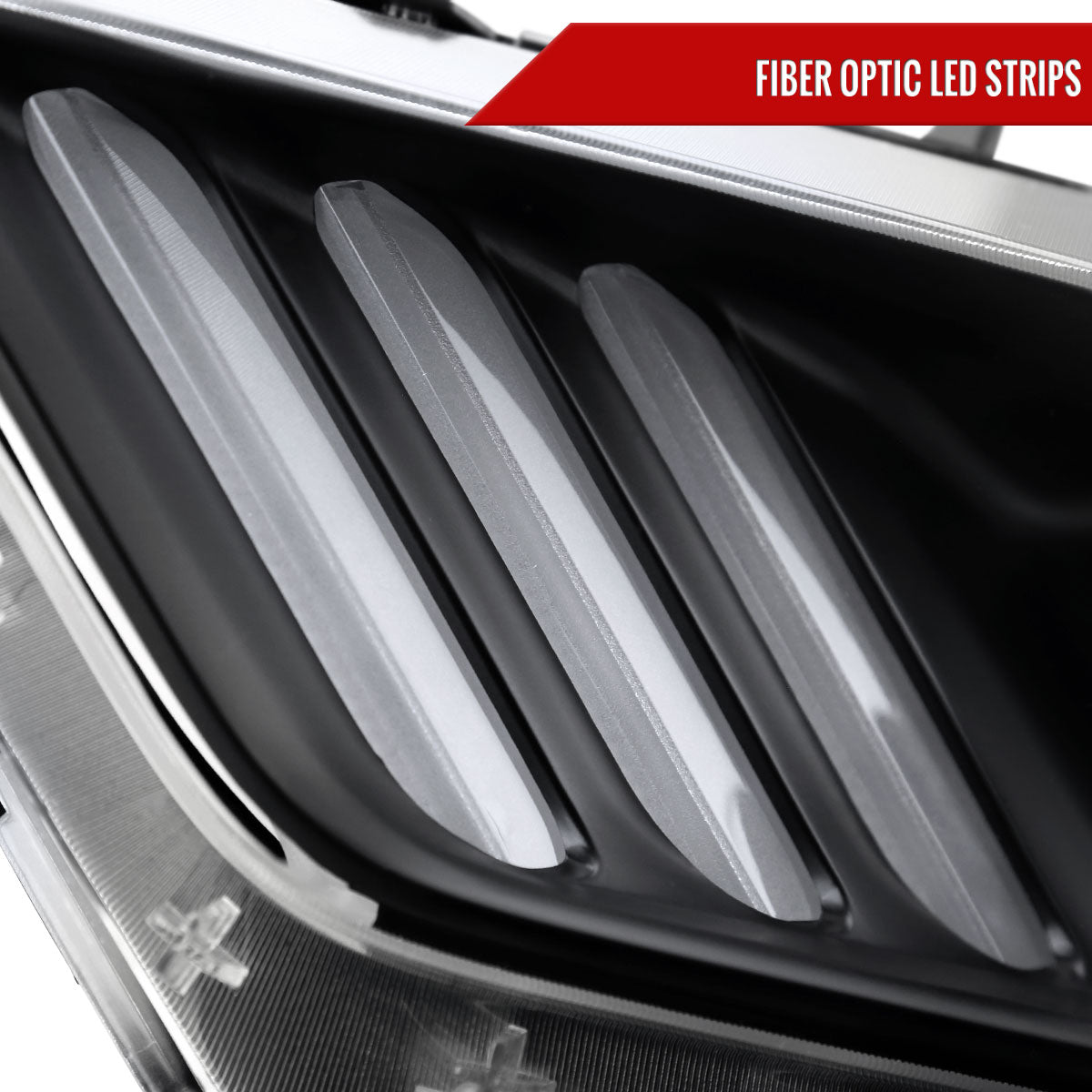 Spec-D 2016 Mustang Shelby Strip Xenon black custom headlights