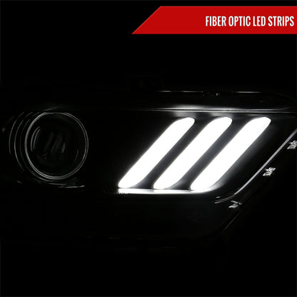 2016 Mustang Shelby LED Strip Xenon Spec-D black aftermarket headlights