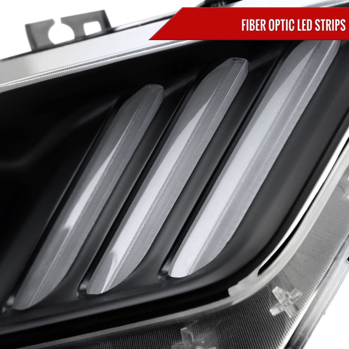 Spec-D 2016 Mustang Shelby LED Strip Xenon black custom headlights