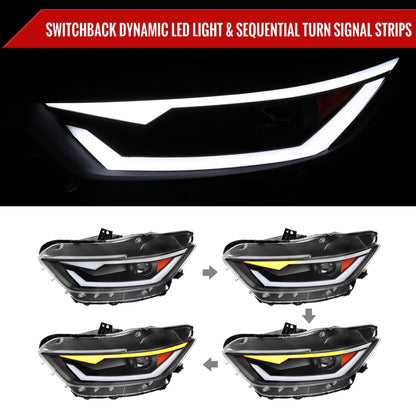 2016 Mustang Shelby HID Xenon Spec-D black aftermarket headlights