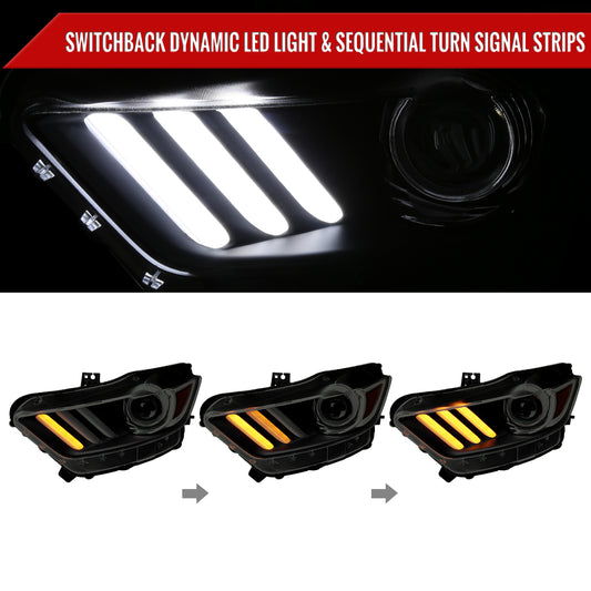 2016 Ford Mustang HID Xenon Spec-D black aftermarket headlights