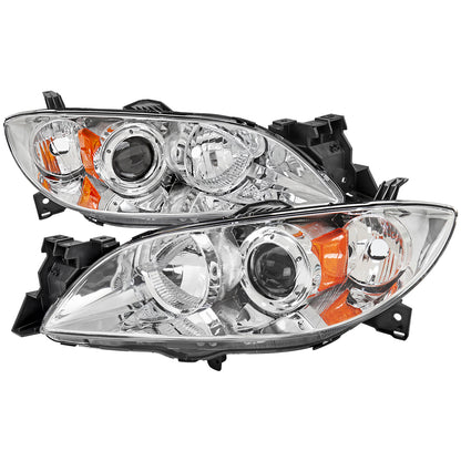 Spec-D 2004 Mazda 4DR MZ3044-GO chrome headlights upgrade