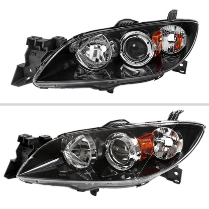 2005 Mazda 3 sedan Spec-D black aftermarket headlights