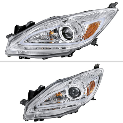 2011 Mazda LED Strip Spec-D chrome aftermarket headlights
