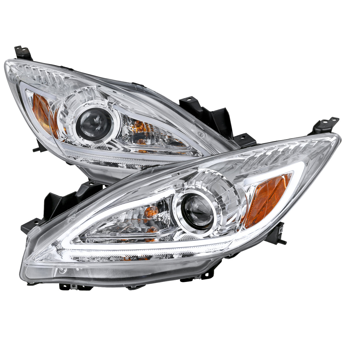 Spec-D 2010 Mazda LED Strip chrome headlights upgrade