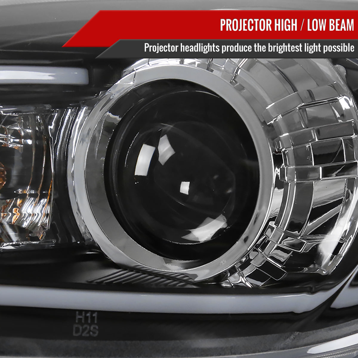 Spec-D 2010-2013 Mazda 3 Projector LED Strip Black Headlights MZ310JM