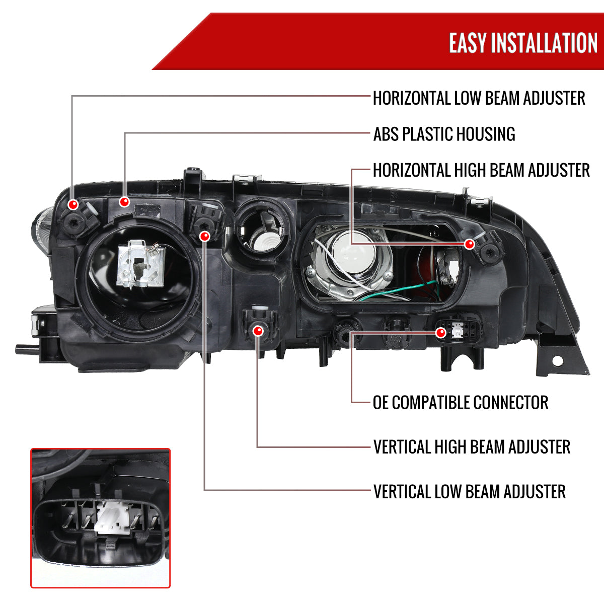 04 Mazda Factory Spec-D black headlights