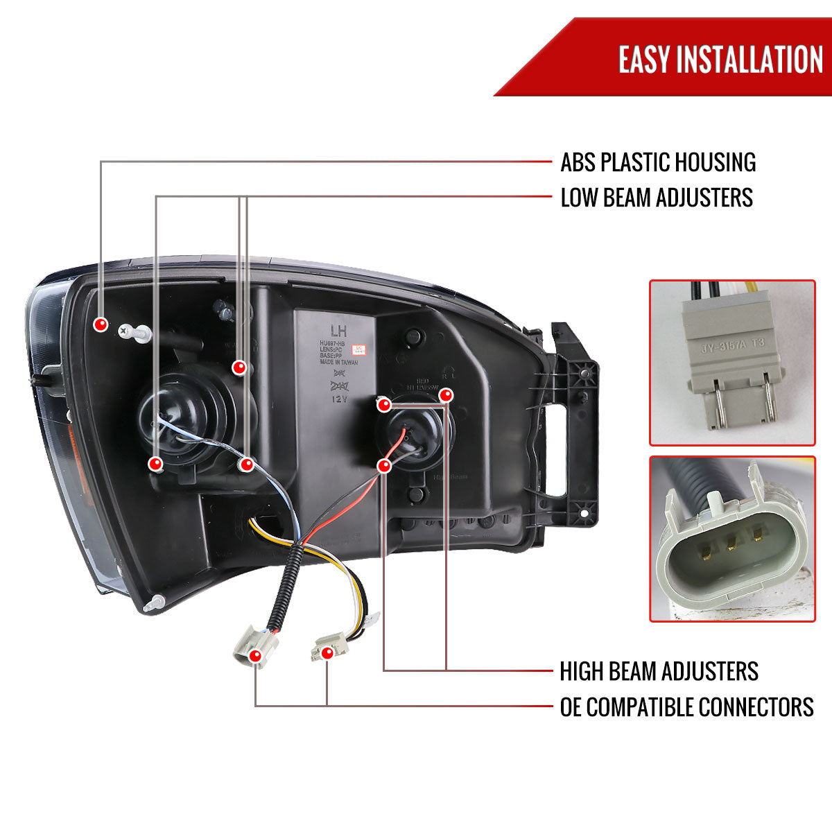 07 Ram Spec-D chrome headlights