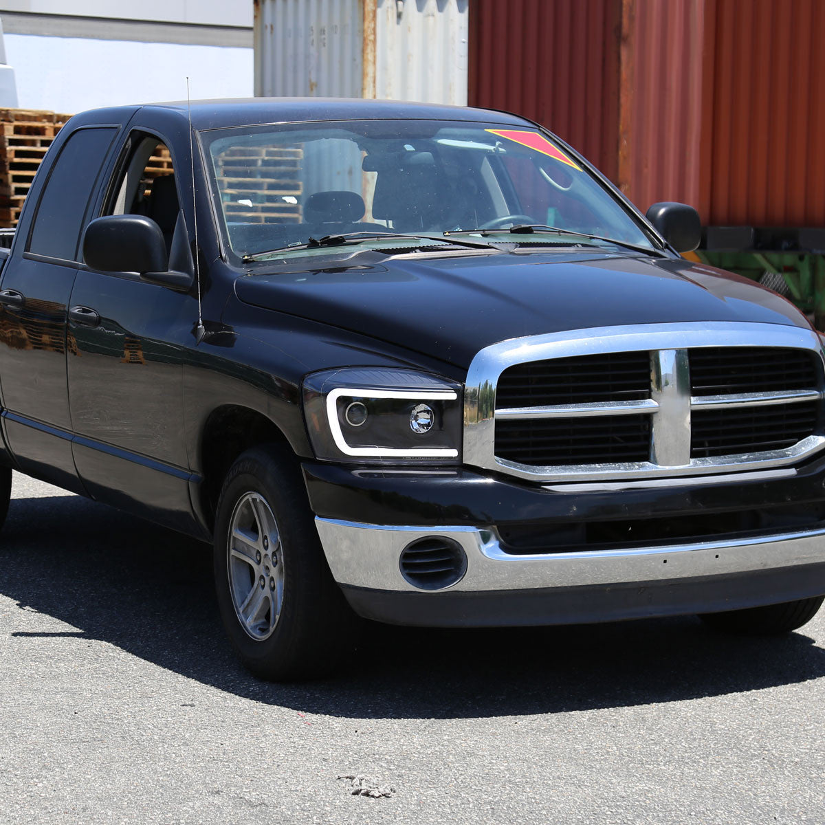 Projector Headlights W/ Led Light Bar Installed Dodge Ram