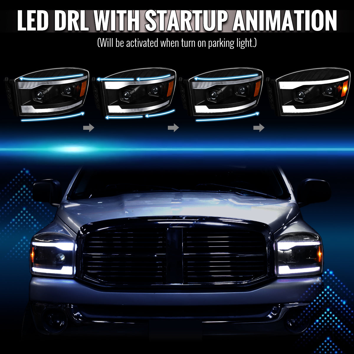 Spec-D 2006-2009 Ram 2500 3500 Projector Headlights Switchback Sequential