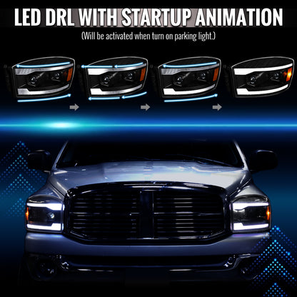 Spec-D 2006-2009 Ram 2500 3500 Projector Headlights Switchback Sequential