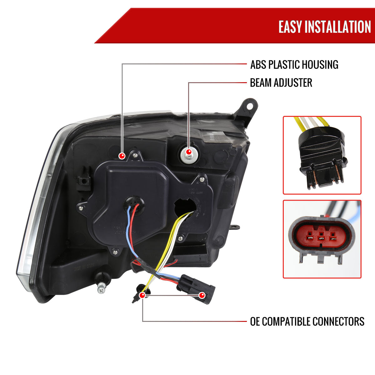 Spec-D Dodge RAM 1500 Classic 12 smoked headlights