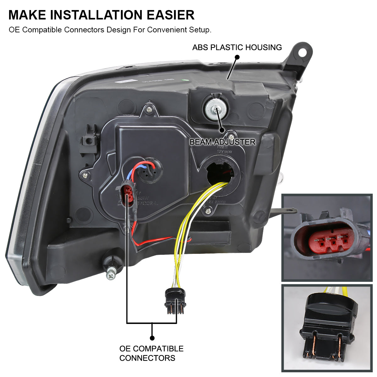 Spec-D 10 Ram Classic Whit LED headlights